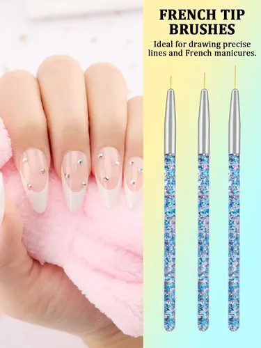 Set De Herramientas Para Uñas Negro Con Pinceles Y Soporte