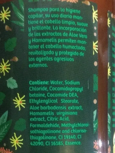 Shampoo Para Cabellos Normales Con Aloe Vera Y Hamamelis Hierbas Del Oasis Vegan Sin Parabenos