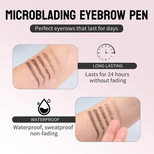 Lápiz De Cejas Microblading 2 En 1 Resistente Al Agua Marrón