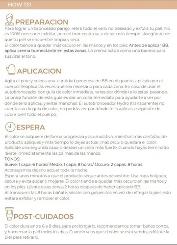 Autobronceador Air Mousse Brown Bee Con Guia De Color 150ml