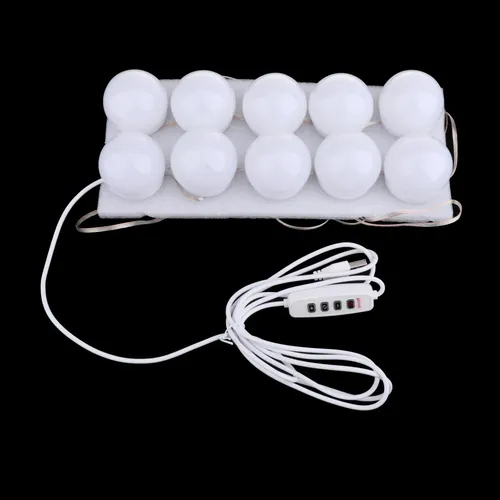 Espejo De Tocador Portátil Makeup Light, 10 Bombillas, 45 X