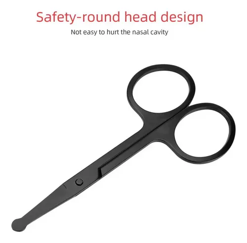 Tijeras Negras Para Nariz, Pelo Y Cejas, 2 Piezas &ac