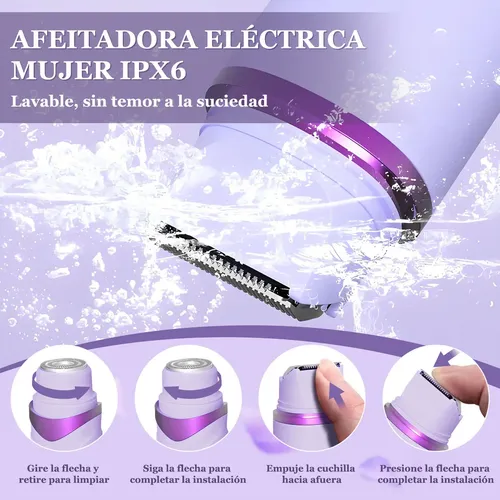 Y Depiladora Eléctrica 2 En 1 Inalámbrica For Mujer, Afeita