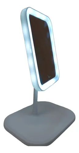 Espejo Maquillaje Rectangular Luz LED Táctil Plegable USB Blanco Kandel