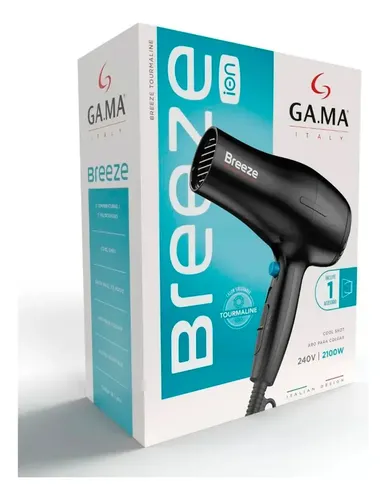 Secador Gama Breeze 2200w Color Negro Ceramic Ion Tourmaline