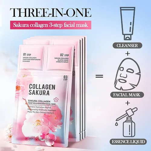 Mascarilla De Colágeno En Tres Pasos Sadoer Sakura Delicate