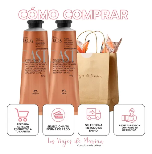 Natura Ekos Pulpa P/ Manos Hidratante Castaña Pack 2x
