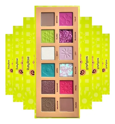 Ruby Rose Spring Breeze Paleta 12 Sombras Ojos Brillo