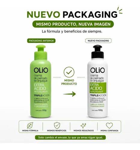 Kit Olio Acido Cabellos Teñidos Protector + Crema De Peinar