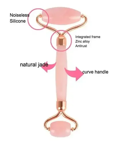Rodillo Masaje Facial+ Raspado De Jade Gua Sha,cuarzo Rosa