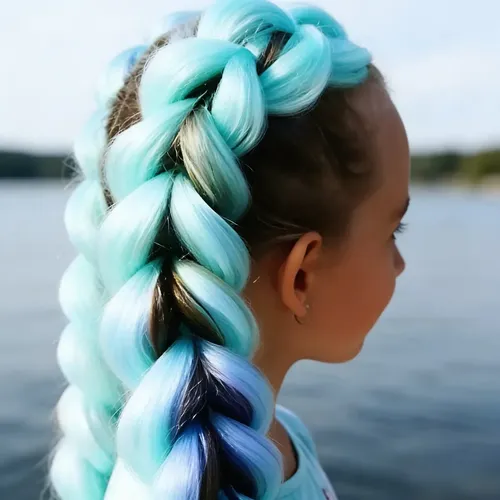 Kanekalon Extension Pelo Termico Trenza Africana 60cm Lfme Celeste Agua A25