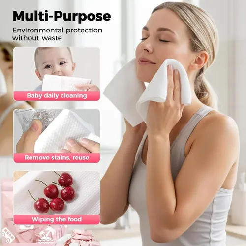 Soft Thick Cotton Disposable Face Towel, Mini Portable