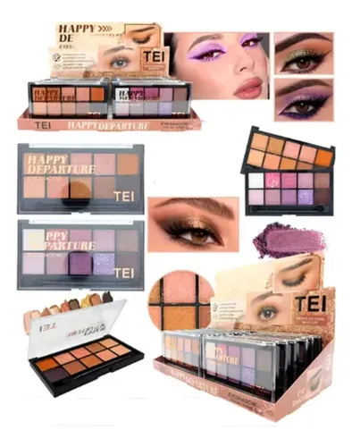 Paleta X10 Sombras Ojos Mixtas Happy Departure Tei Make Up Color 01