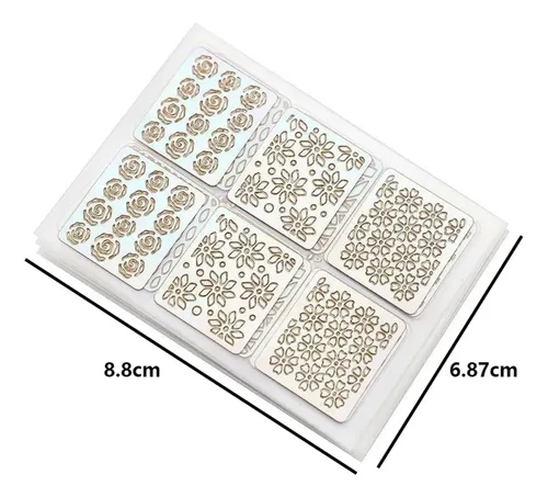 Set De Pegatinas Huecas Para Uñas, 6/12/24/26 Unidades
