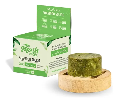 Shampoo Solido Natural Vegano Matcha 50gr – Humectante The Mash Store