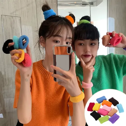 12 Cintas Para El Pelo Scrunchies Korea, Lado Ancho, 1,57 Pu