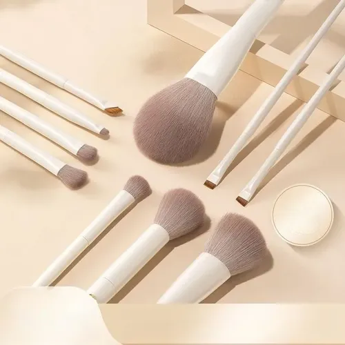 Set De 12 Brochas De Maquillaje En Polvo, Rubor Y Sombra De