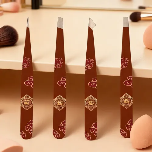 Set De 4 Pinzas Profesionales De Acero Inoxidable Para Cejas