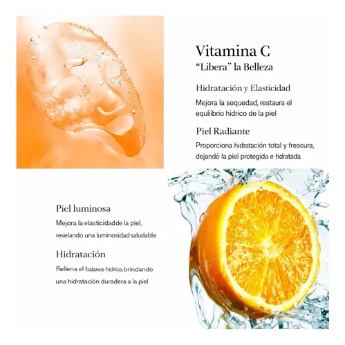 9u Mascarilla Facial Bioaqua Vitamina C Hidratante25g