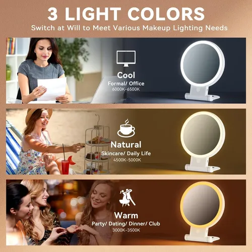 Espejo De Aumento Auxmir 1x30x Con Luz De Doble Cara