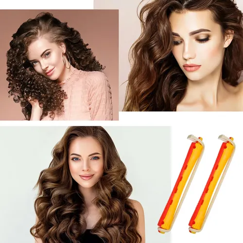 Set De 24 Rulos De Perm Para Cabello Con Banda De Goma En Ca