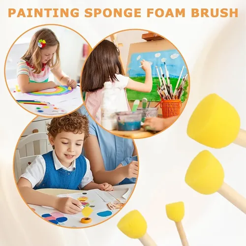 Juego De 45 Esponjas De Pintura Redondas, Esponja Amarilla D As Shown