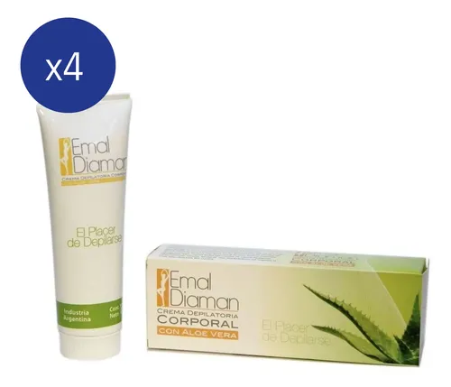 Pack Crema Depilatoria Emal Diaman Rostro Aloe Vera 60 Gr