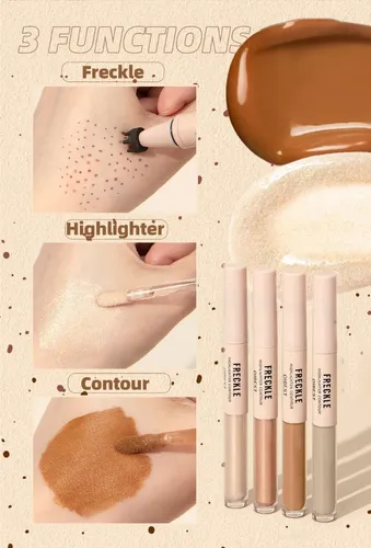 Kit 4 Piezas Doble Punta Contorno Iluminador Maquillaje