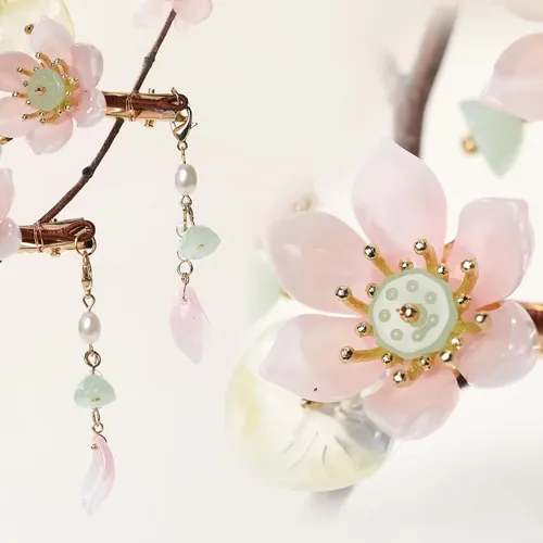 Prendedores Florales Rosa Hechos A Mano Para Pelo