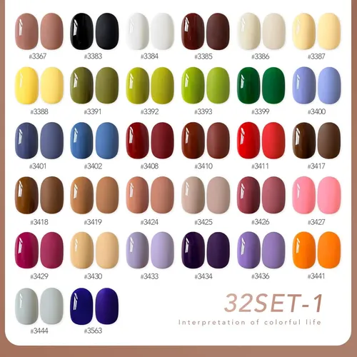 Set De Esmalte En Gel Gaoy 32 Colores 36 Piezas