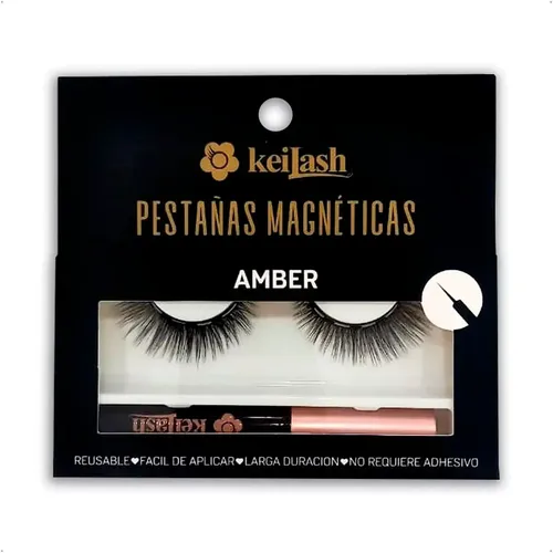 Keilash Pestañas Postizas Magnéticas Con Delineador Amber Reutilizables