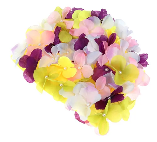 Gorro De Natación Estilizado Con Flores Decorativas