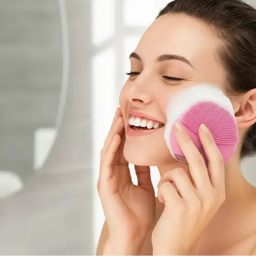 Cepillo Facial Eléctrico Exfoliante Rosa
