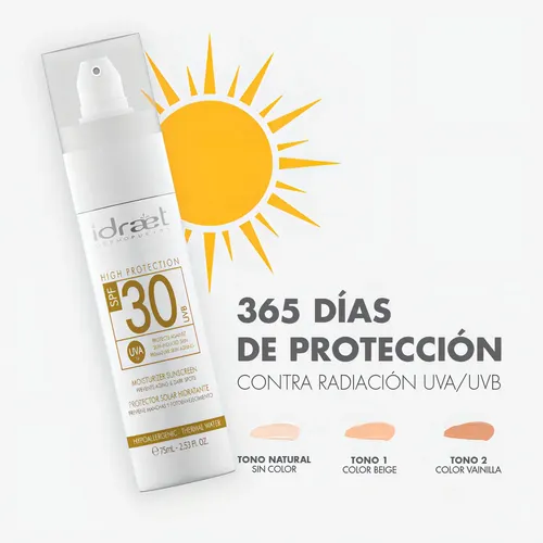 Protector Solar Facial Spf 30 Sin Color Hidratante Idraet