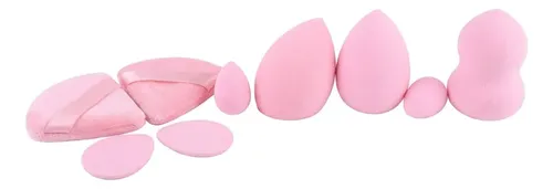 Set De Esponjas De Maquillaje X9 Con Frasco Organizador