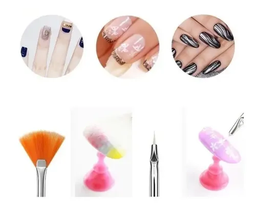 Kit Decoracion Uñas De 15 Pinceles Para Nail Art Esculpidas!