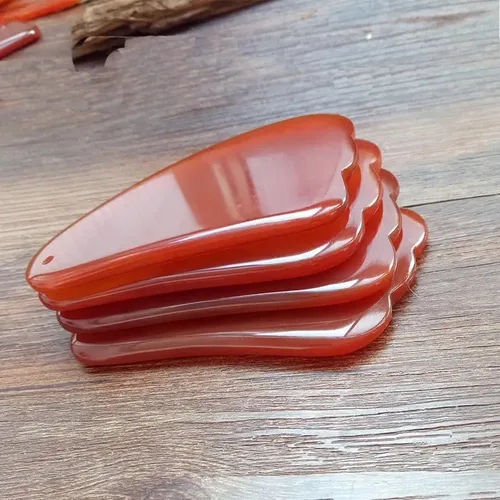 Piedras Masaje Facial Gua Sha Rojo Para Spa Y Relax