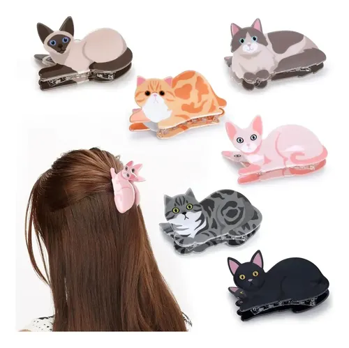 Set De 6 Pinzas For El Pelo De Gato For Accesorios De Moda