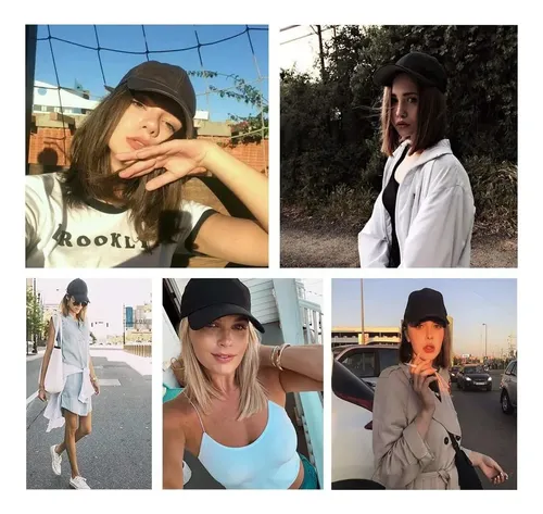 Qlenkay Gorra Baseball Con Extensiones De Pelo Estilo Bob