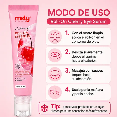 Serum Contorno De Ojos Roll On Mely Ojeras Bolsas 15ml