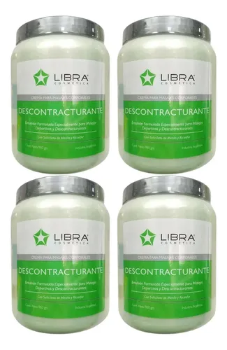 4 Crema Masajes Descontracturante 980gr. – Libra Cosmetica Fragancia Suave
