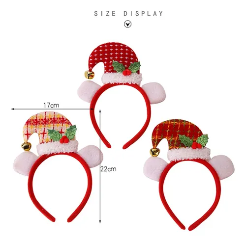 3pcs Lightweight Christmas Headwear Hat Hair Accessories Red And White