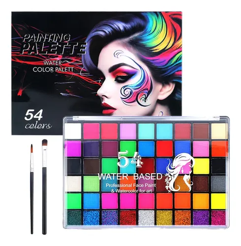 Kit De Maquillaje Facial Lavable No Tóxico De 54 Colores Com