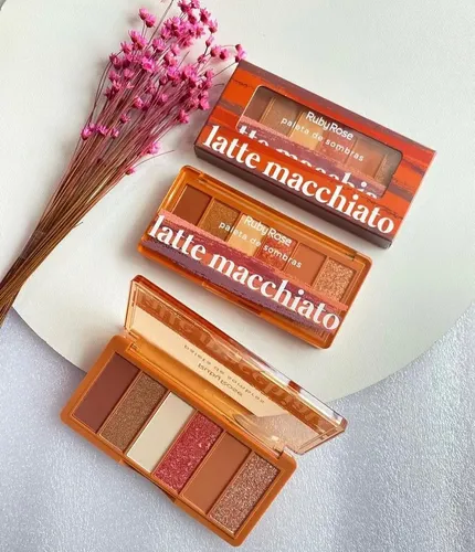 Paleta 8 Sombras Tonos Cafe Mixtas Latte Macchiato Ruby Rose