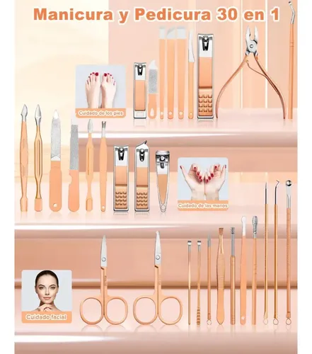 Set 30 Piezas Kit De Manicura Y Pedicura Profesional