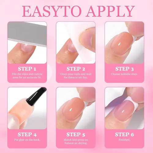 Uñas Postizas Stiletto Medium Claw Black French Tip