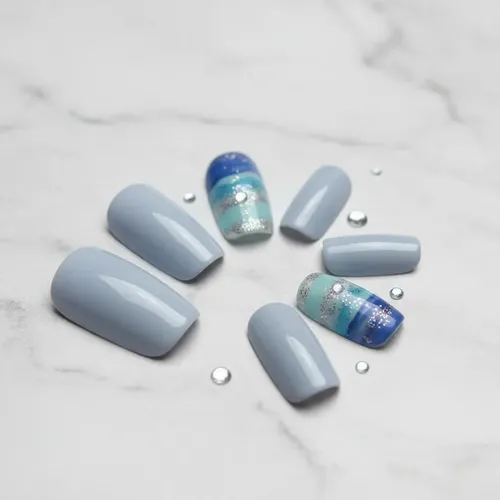 Uñas Postizas Press On Autoadhesivas con Dijes de Cherimoya – Pack de 30 Tips