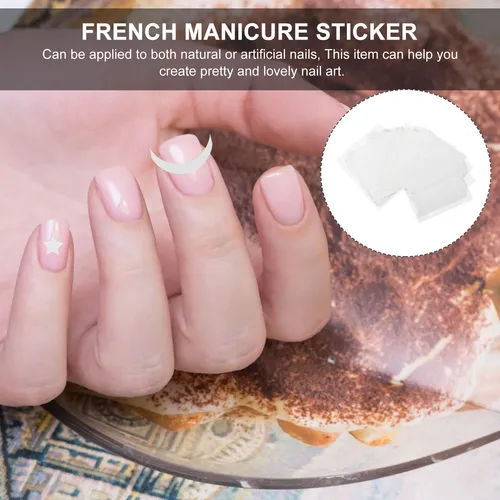 4 Juegos/60 Parches Guías Para Uñas French Manicure Media Lu