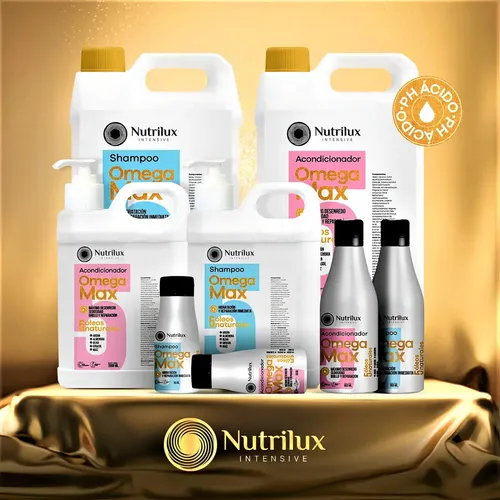 Pack Shampoo y Acondicionador Omega Max Nutrilux Intensive para Cabello Dañado 10 L