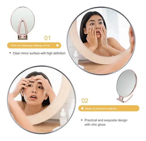 Espejo De Mano Con Aumento, Plegable, Doble Cara, 2 Unidades